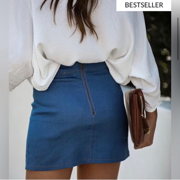 Maddie Denim Mini Skirt stretchy - Picture 4 of 6